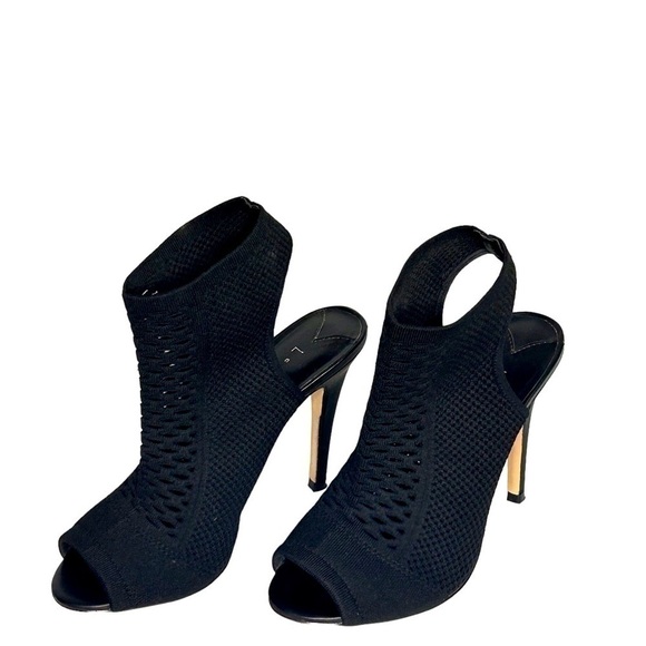 Leith Women’s Slip-on Stiletto Peep Toe Black Cut Out Detail Shoes Size-7M EUC - Picture 2 of 5